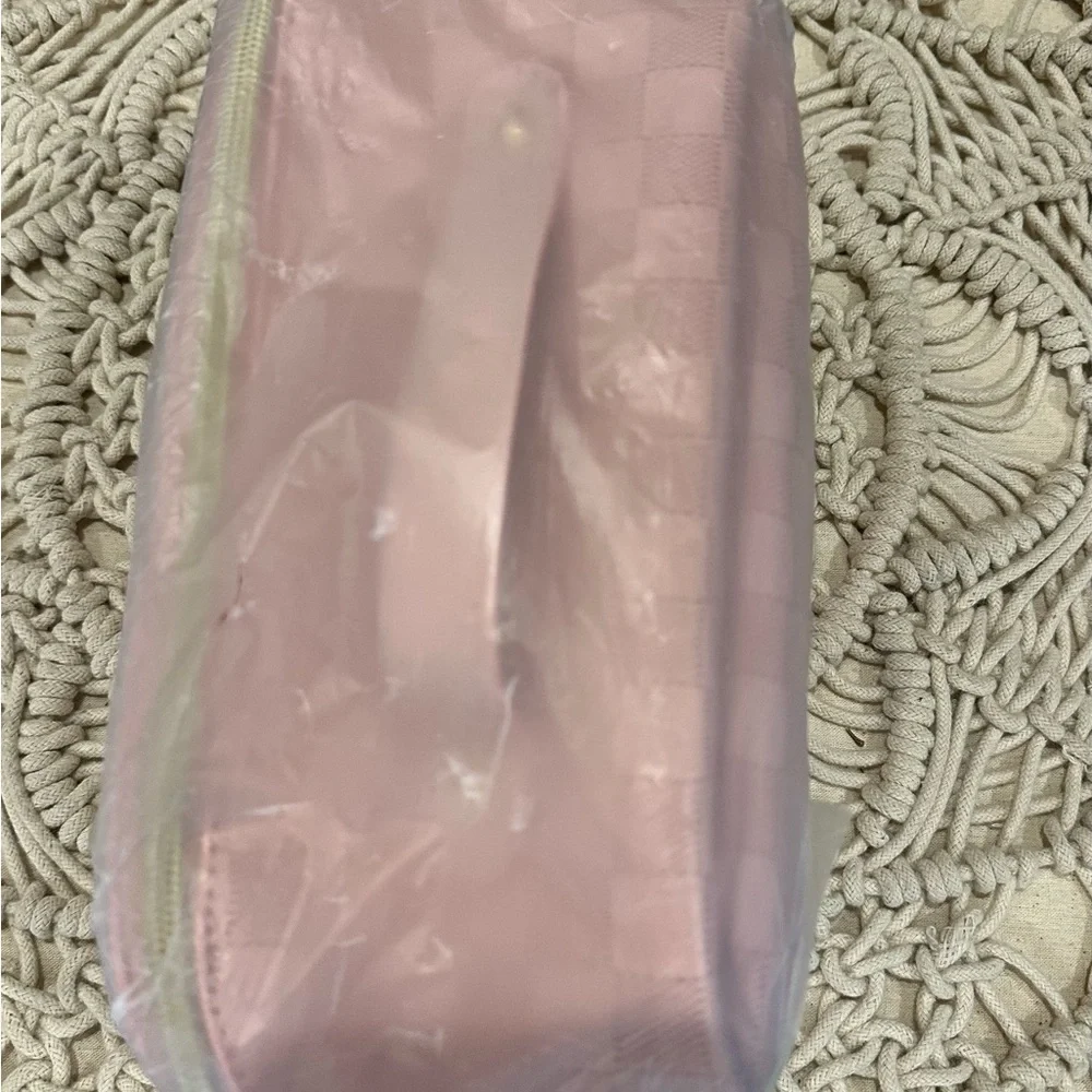 Pink Checkered Women's makeup/ toiletry Bag